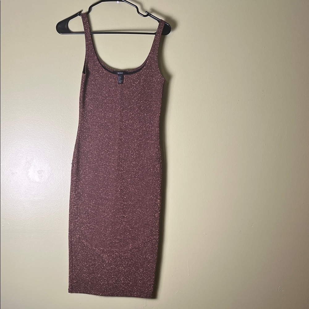 Forever 21 Sparkling Brown Midi Dress